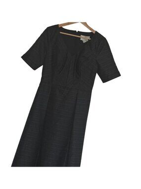 Kay Unger Black Metallic Quarter Sleeves Long Maxi Dress Size 6 NWT